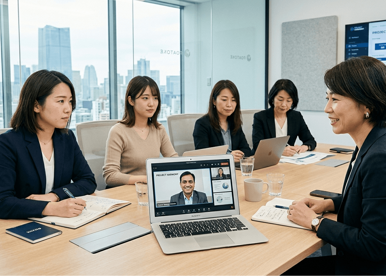 Team meeting around a conference table